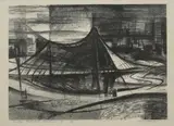 Kenneth Jack, The Myer Music Bowl, Melbourne, 1961, lithograph ed. 3/8