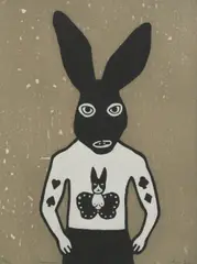Rona Green, Lagomorphia, etching, sugarlift and aquatint ed. 10/40