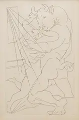 Pablo Picasso, Minotaure Embrassant une Femme, etching ed. of 55