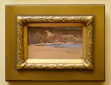 John Llewelyn Jones, A Beach Below Cliffs, oil on board