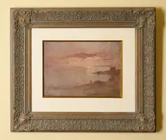 John Llewelyn Jones, A Harbour View, Probably Sydney, oil on canvasboard