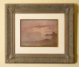 John Llewelyn Jones, A Harbour View, Probably Sydney, oil on canvasboard