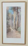 George Hyde Pownall, A Figure Walking Along a Bush Track, watercolour