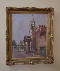 St George's Hanover Square, London by Henry Hanke, oil on canvas, sold Jul 2021