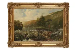 Thomas Morris Ash, On the Llugury Bettws-y-Coed North Wales, oil on canvas