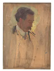E. Phillips Fox, Portrait/ Royal Exhibition Building, oil on panel