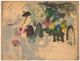 Ethel Carrick, Flower Market Study