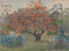 Possibly By Ethel Carrick Fox, Spring Time in the Orchard, oil on canvas