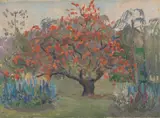 Possibly By Ethel Carrick Fox, Spring Time in the Orchard, oil on canvas