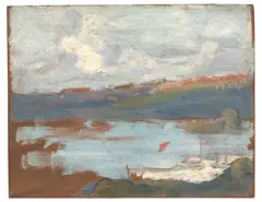Coastal Scene by E. Phillips Fox, oil on panel, sold May 2021