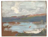 E. Phillips Fox, Coastal Scene, oil on panel