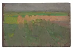 Haystacks by E. Phillips Fox, oil on panel, sold May 2021