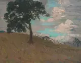 Possibly By Emanuel Phillips Fox, The Lone Tree, oil on board