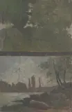 Possibly By Emanuel Phillips Fox, River Studies, oil on panel (split, two parts)