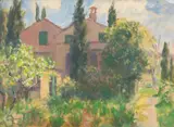 Possibly By Ethel Carrick Fox, Villa, gouache on paper