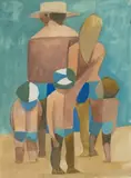 Dorothy Braund, Beach Scene with Figures