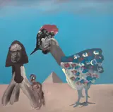 Notes for Oedipus (XI) by Sidney Nolan, 1975, enamel on board, sold Jun 2021