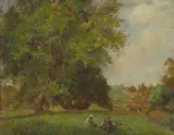 Alice Marion Ellen Bale, Castlemaine Poplars, oil on canvas