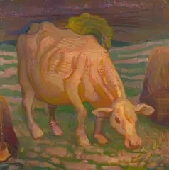 Bull by Murray Griffin, oil on board, sold Jun 2021