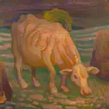 Murray Griffin, Bull, oil on board