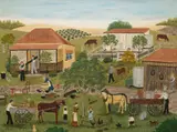 Roma Higgins, On the Farm, oil on board