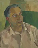 Lina Bryans, Portrait of Dr. Sam Marshall, 1950, oil on canvasboard
