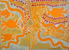 Ruby Tjangawa Williamson, Snakes and Lizards, synthetic polymer paint on canvas