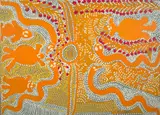Ruby Tjangawa Williamson, Snakes and Lizards, synthetic polymer paint on canvas