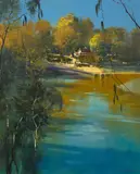 Herman Pekel, Fairfield Boat House, 2012, oil on board
