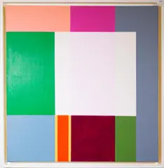 Dorrance Velay, Abstract geometric composition, Oil on canvas