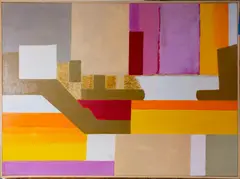 Dorrance Velay, 'Carres Blancs', Oil on canvas