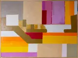 Dorrance Velay, 'Carres Blancs', Oil on canvas