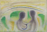 Jacques Mauhin, Abstract figural composition, Oil on canvas