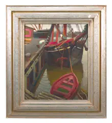 Murray Griffin, The Wharf, Oil on board