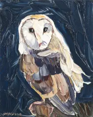Jodie Wells, Hindsight Barn Owl, oil on canvas