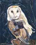 Jodie Wells, Hindsight Barn Owl, oil on canvas