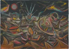 Untitled by Peter Booth, 1986, pastel on paper, sold Jun 2021
