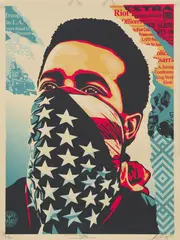 American Rage by Shepard Fairey, 2020, screenprint 507/550, sold Mar 2021
