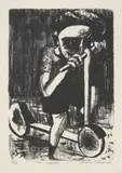 Charles Blackman, The Scooter, lithograph 22/75