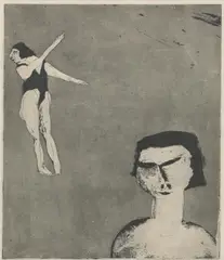 Performer by George Baldessin, 1964, etching and aquatint, sold Mar 2021