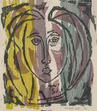 Kenneth Hood, Head, 1954, linocut