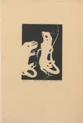 Eric Anchor Thake, The Plume Hunter, 1951, linocut 1/150