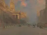 George Hyde Pownall, Swanston Street, 1921, oil on board