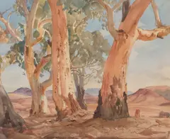 Hans Heysen, Red Gums of the Far North, 1930, watercolour on paper