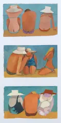 Dorothy Braund, Bathers Series I, watercolour and gouache on paper (3)