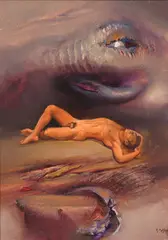 Psychoscape by James Gleeson, oil on board, sold Mar 2021