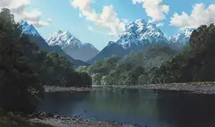 Tim Wilson, Mt. Tutoko, 2004, oil on Belgian linen