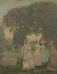 Charles Conder, Ladies Playing Croquet, oil on canvas