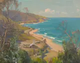 Ernest Buckmaster, Coastal View, oil on canvas
