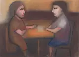 Robert Dickerson, Break Time, pastel and charcoal on paper